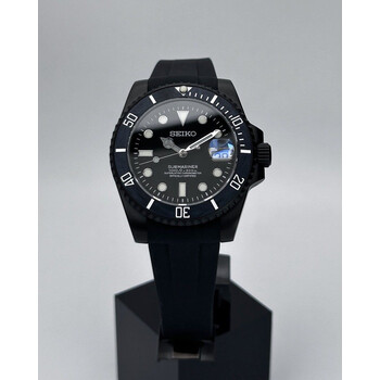 Custom Seiko Mod • Matte Black Submariner Carbon Bezel • 40mm
